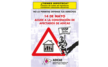 14 de mayo: Gran jornada hipotecaria de ADICAE por toda España. ¡PARTICIPA!